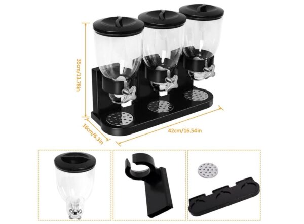 Taylor & Brown Triple Cereal Dispenser Classic Dry Food Canister - Image 4