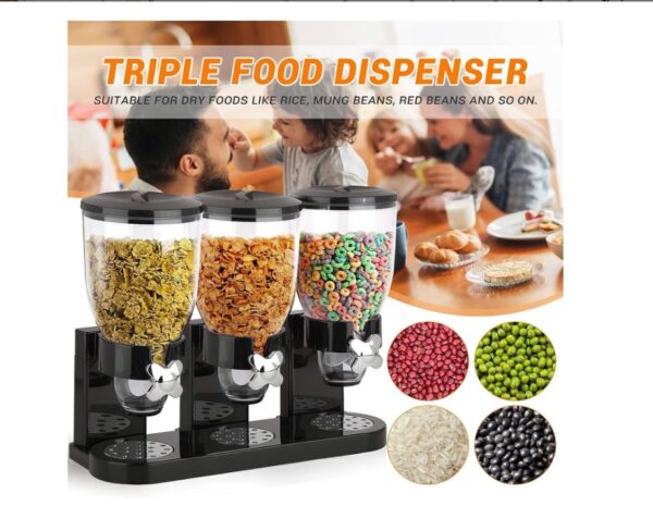 Taylor & Brown Triple Cereal Dispenser Classic Dry Food Canister - Image 3