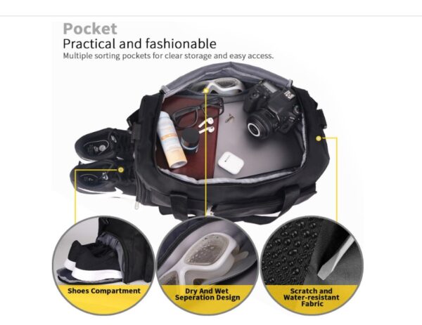 FIORETTO Womens Mens Sports Gym Bag - Image 2