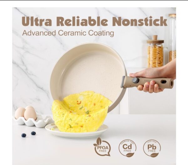 SENSARTE 17 Piece Ceramic Pots and Pans Set - Image 2