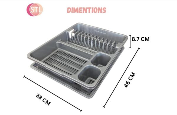 STL Plastic Dish Rack with Drip Tray - Image 3
