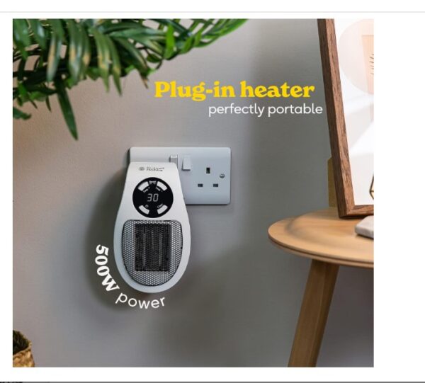 Russell Hobbs RHPH2001 500W Ceramic Plug Heater - Image 4