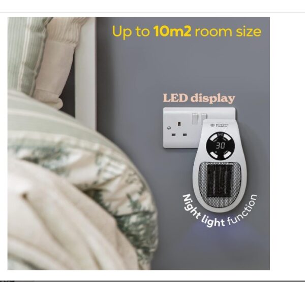 Russell Hobbs RHPH2001 500W Ceramic Plug Heater - Image 3