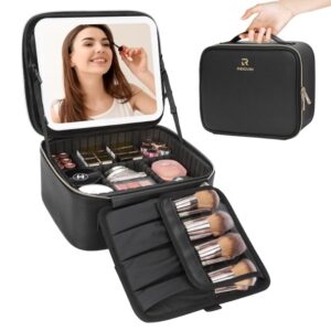 Travel Makeup Bag with LED Mirror