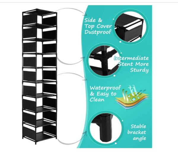 Rainberg 10 Tier Shoe Rack - Image 3