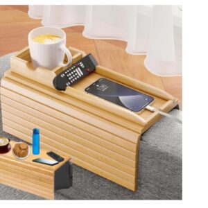 Naturebuz 2-in-1 Wooden Sofa Tray Table