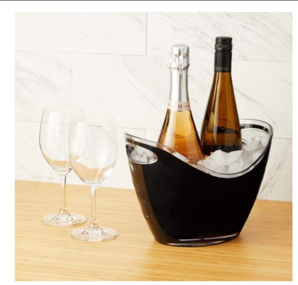 8 Litre Large Black Acrylic Champagne Wine Ice Bucket - Image 3