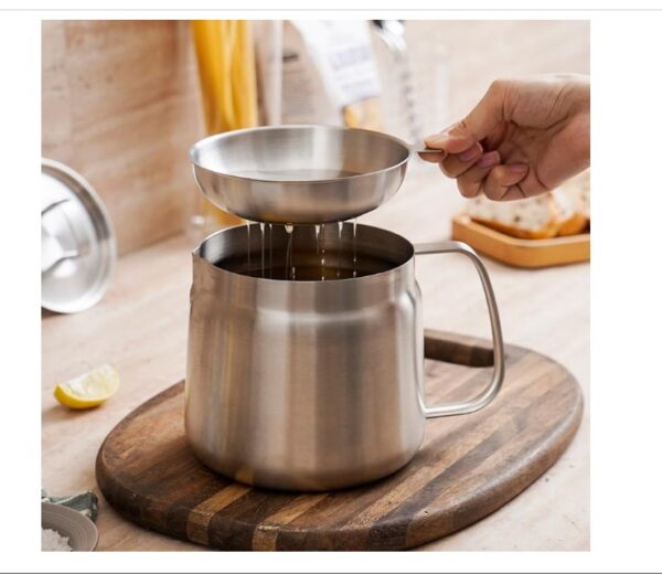 304 Stainless Steel Oil Filter Pot with Filter - Image 3