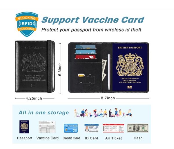 Premium PU Leather Travel Passport Wallet - Image 3