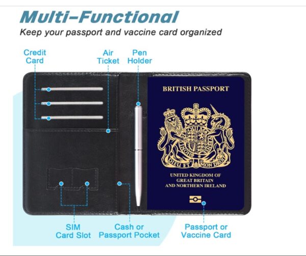 Premium PU Leather Travel Passport Wallet - Image 2