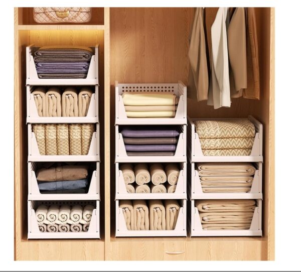 8 Pack Wardrobe Storage Organiser Stackable