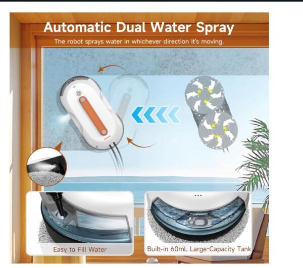 AlfaBot X7Pro Window Cleaner Robot with Dual Spray - Image 2