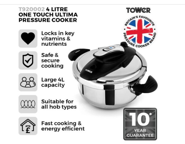 Tower T920003 One-Touch Ultima Pressure Cooker - Image 6