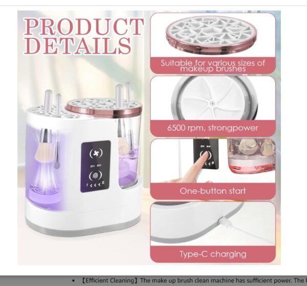 YUFFQOPC Electric Makeup Brush Cleaner Machine - Image 2