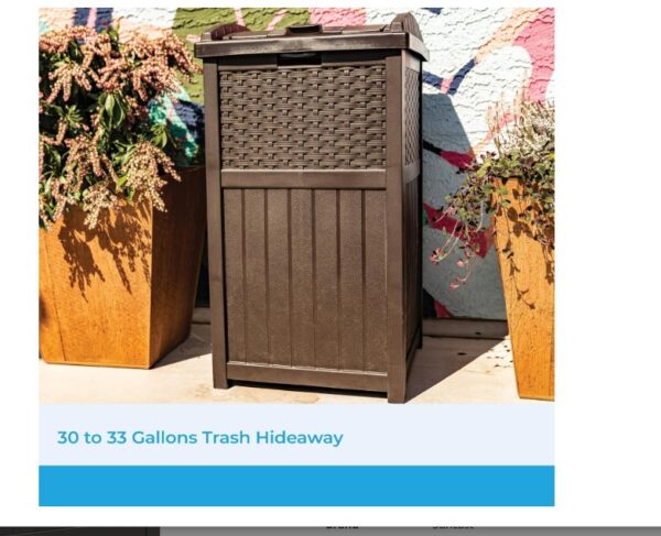 Suncast GHW1732 Resin Wicker Trash - Image 3
