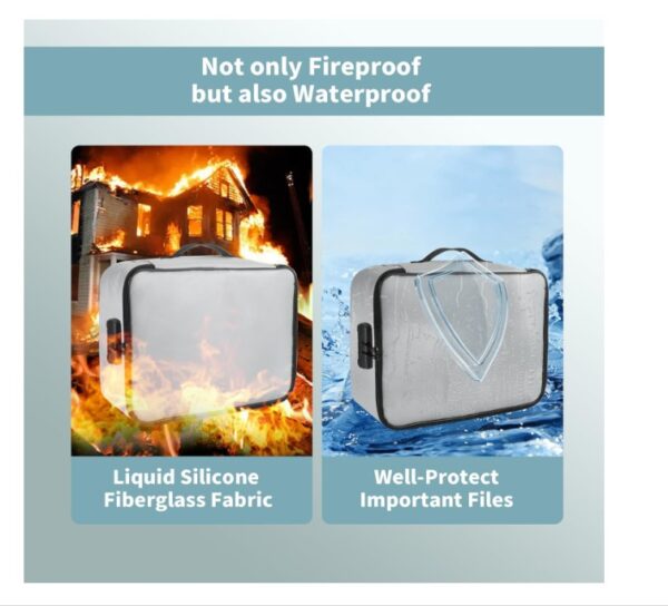 YKUKIZEE Fireproof Document Bag Lockable - Image 5