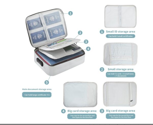 YKUKIZEE Fireproof Document Bag Lockable - Image 4