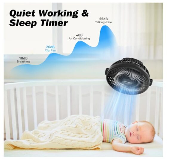 10000mAh Clip on Fan with Remote - Image 3