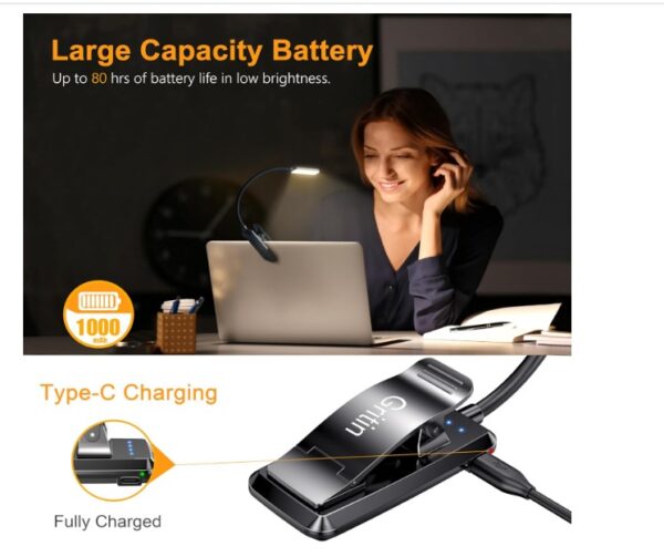 Gritin 9 LED Clip on Book Light - Image 5