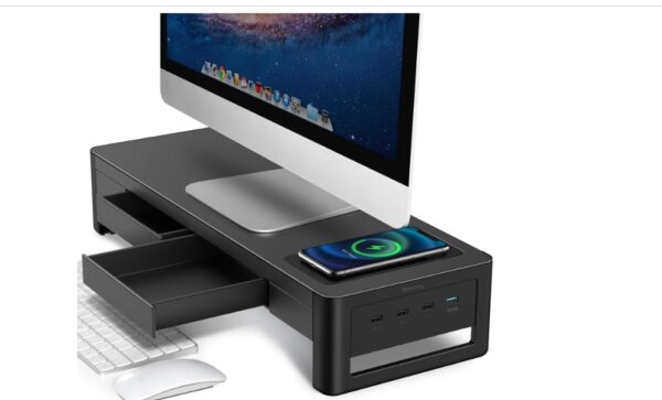 Meatanty 3 In 1 Monitor Stand Riser with 2 Storage Drawers