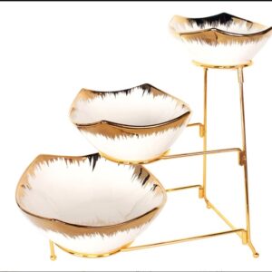jinsongdafa 3-Tier Serving Rack Ceramic bowls