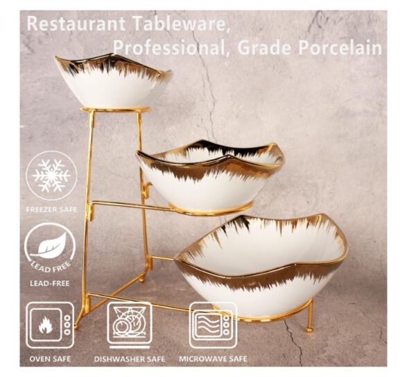 jinsongdafa 3-Tier Serving Rack Ceramic bowls - Image 2