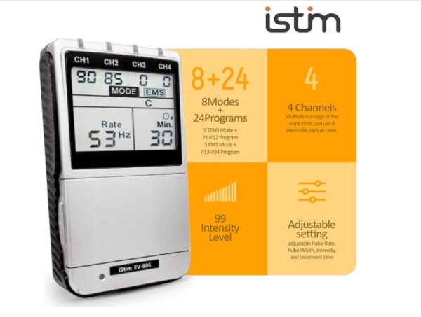 iSTIM EV-805 TENS EMS 4 Channel Combo Machine - Image 3