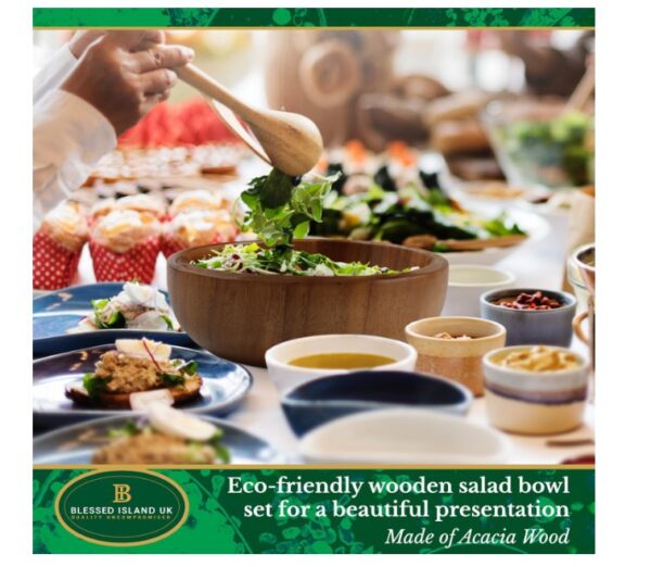 Wooden Salad Bowl Set - Image 2