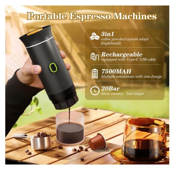 Kidovin 3-in-1 Portable Espresso Coffee Machine - Image 4