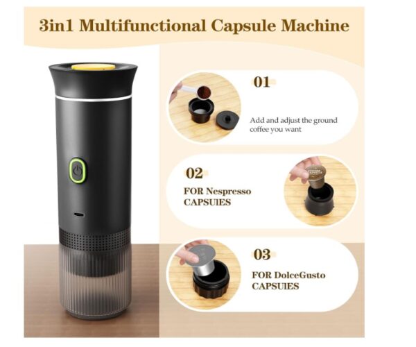 Kidovin 3-in-1 Portable Espresso Coffee Machine - Image 3