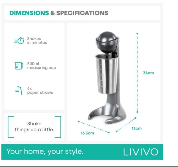 LIVIVO Retro Milkshake Maker - Image 4