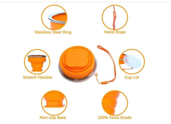 6 Piece Collapsible Silicone Cup - Image 3