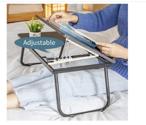 Laptop Bed Table with Foldable Legs & Cup Slot - Image 4