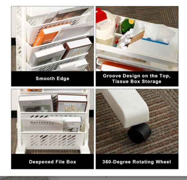 XIHIRCD Movable Bookshelf Cart - Image 3