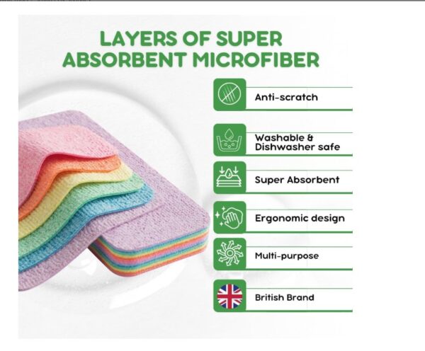 12 layers Super Absorbent & Durable microfibre cloth - Image 2