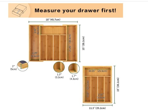 Utoplike Bamboo Cutlery Tray Silverware - Image 4