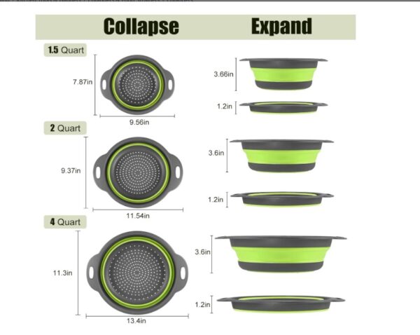 Collapsible Colander Set of 3 - Image 3