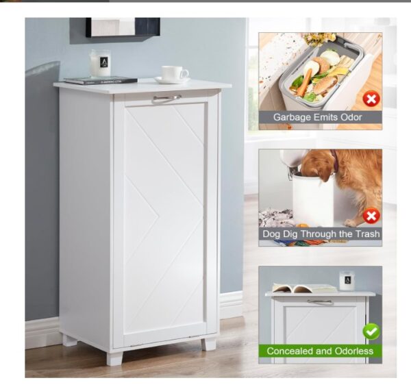 VECELO Tilt Out Kitchen Trash Bin Cabinet - Image 3