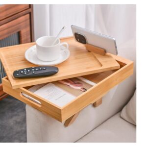 Sofa Arm Tray Table with Storage Box