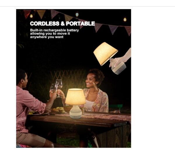 Cordless Ceramic Table Lamp with Timer - Image 2