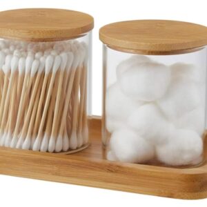VKTY 2 Pack Glass Cotton Bud Holder
