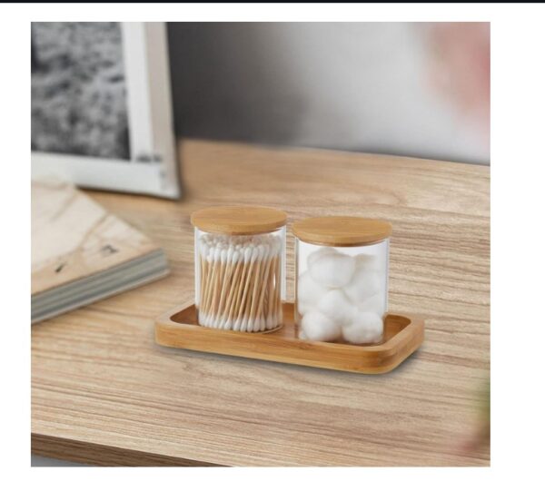 VKTY 2 Pack Glass Cotton Bud Holder - Image 4