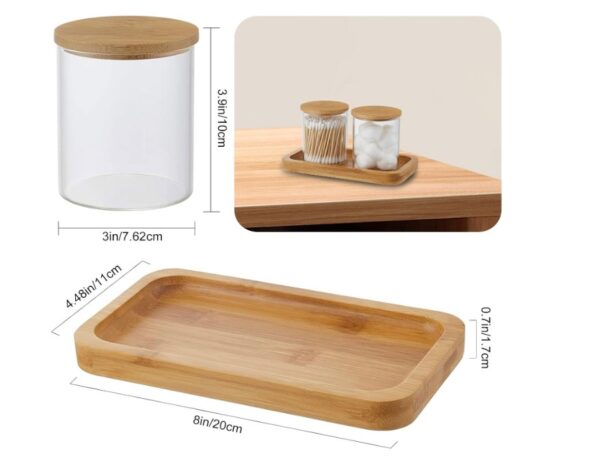 VKTY 2 Pack Glass Cotton Bud Holder - Image 3