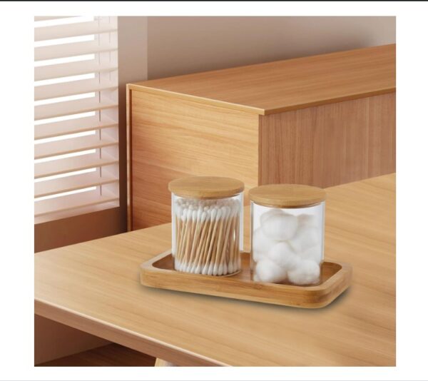 VKTY 2 Pack Glass Cotton Bud Holder - Image 2