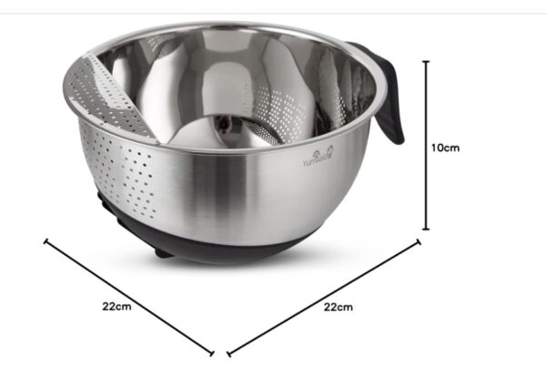 Yum Asia 304 Stainless Steel Rice Washing Bowl - Image 3