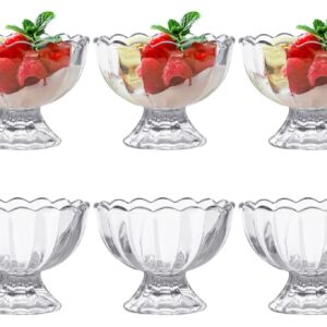 ICEBLUEOR Set of 6 Glass Dessert Bowls