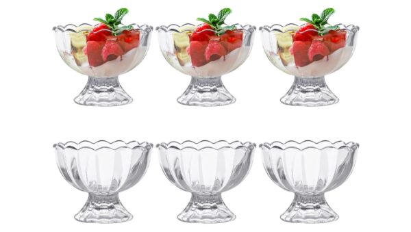 ICEBLUEOR Set of 6 Glass Dessert Bowls