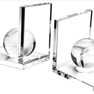 MerryNine Innovative Crystal Clear Bookends