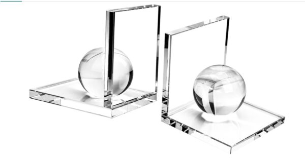 MerryNine Innovative Crystal Clear Bookends