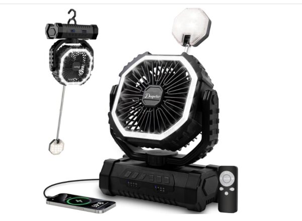 Camping Fan with LED Lantern